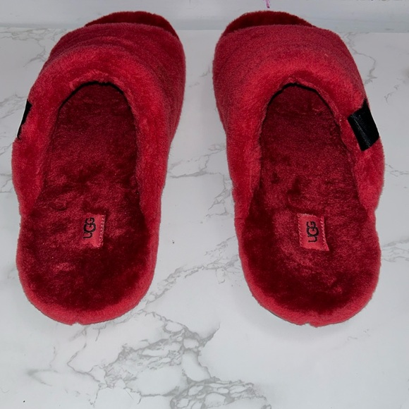 MENS UGG Fluff You Red Slippers - Picture 7 of 10